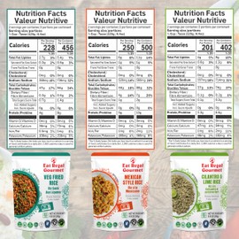Eat Regal Heat & Eat Rice – 3 Flavor Variety Pack (6 Pack, 8.8 oz Each) – Mexican, Vegetable Fried, Cilantro & Lime – Microwave-Ready in 90 Seconds – Non-GMO, Gluten-Free