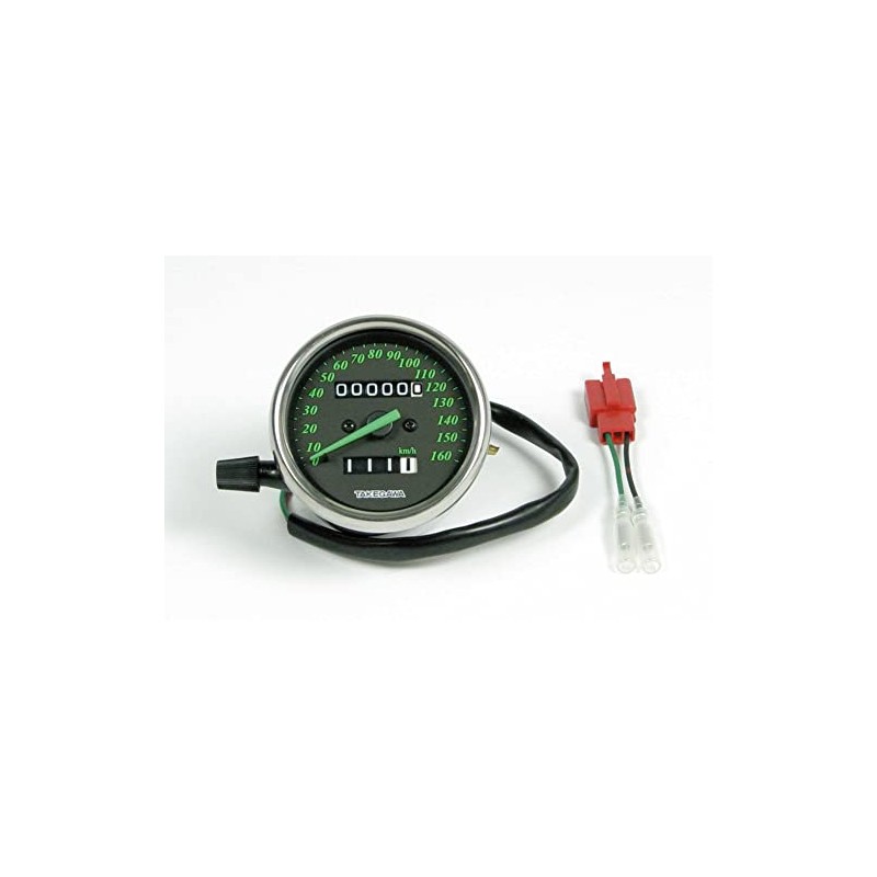 Special Parts Takekawa 05-05-0090 Black & Green Speedometer 6V/12V Universal