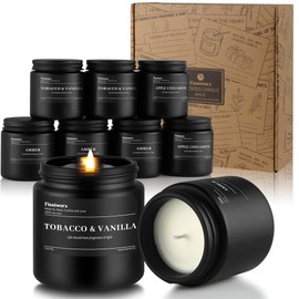9 Pack Scented Candles Set Gifts for Men, Aromatherapy Candle Set with Scents （Tobacco & Vanilla/Apple Cinnamon/Amber）- Gift for Dad, Boyfriend, Birthday, Father’s Day, Anniversary