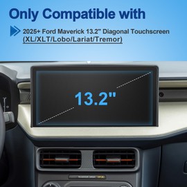 Coleya Anti-Glare Matte Screen Protector for 2025 Ford Maverick (XL/XLT/Lobo/Lariat/Tremor) 13.2-inch Touchscreen, 9H Hardness Tempered Glass 2025 Maverick SYNC4 Accessories HD/Anti-Fingerprint 13.2"