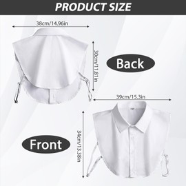 Kighdel 3 Pcs of Fake Collar,Collars for Women White Collar Detachable Shirt Collar Inserts Women Cotton Fake Shirt Collar Suitable for Sweaters Collarless Clothes (Blue Black White)