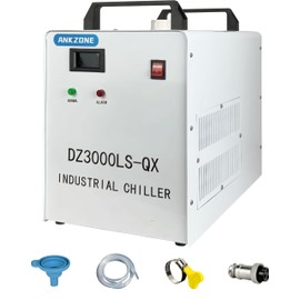 ANKZONE CW3000 Industrial Chiller 12L Tank, Circulation Cooling, Fan Condenser Cooling for K40 40W-60W Laser Engraving Machine