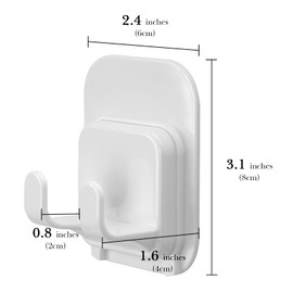 Linkidea 2 Pack Self-Adhesive Razor Holder Hook, Shower Razor Holder Storage for Bathroom, Compatible with Vikings Blade The Chieftain, Merkur Classic MK-23C (White)