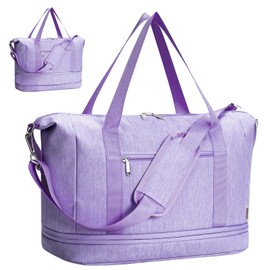 For Ryanair Cabin Bag 40x20x25, Easyjet Cabin Bag Under Seat 45x36x20 Expandable Travel Weekender Bag for Men and Women, purple