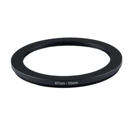 67mm Lens to 55mm Camera Lens Adapter 67mm to 55mm Step Down Ring Adapter Ring for All Brands of UV ND CPL, with Premium Lens Wiping Cloth 2 Pack (67mm-55mm)