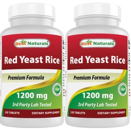 Best Naturals Red Yeast Rice 1200 mg (Non-GMO) 120 Tablets (120 Count (Pack of 2))
