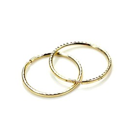 9ct Gold 13mm Diamond Cut Lightweight Hoop Sleeper Earrings/Hoops/Sleepers