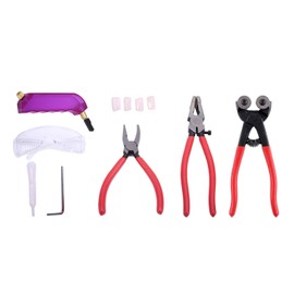 HYDDNice Wheeled Glass Tile Stained Glass Tool Set Breaking Grozer Plier Tool Set with Running Pliers Breaking and Grozer Pliers Tools Assortment Kit