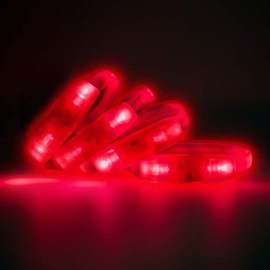 PROLOSO LED Bracelets Red Light Up Wristbands 4 Pieces for Concerts, Festivals, Sports, Parties, Night Events