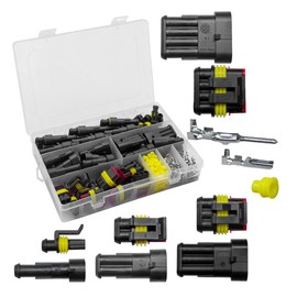 DUSCOKE 352PCS 26 Sets Waterproof Automotive Electrical Connector Terminals Kit, 1/2/3/4 Male & Female Pin Wire Connector Plug Kit for Car, Boat, Motorcycle 22-16 AWG