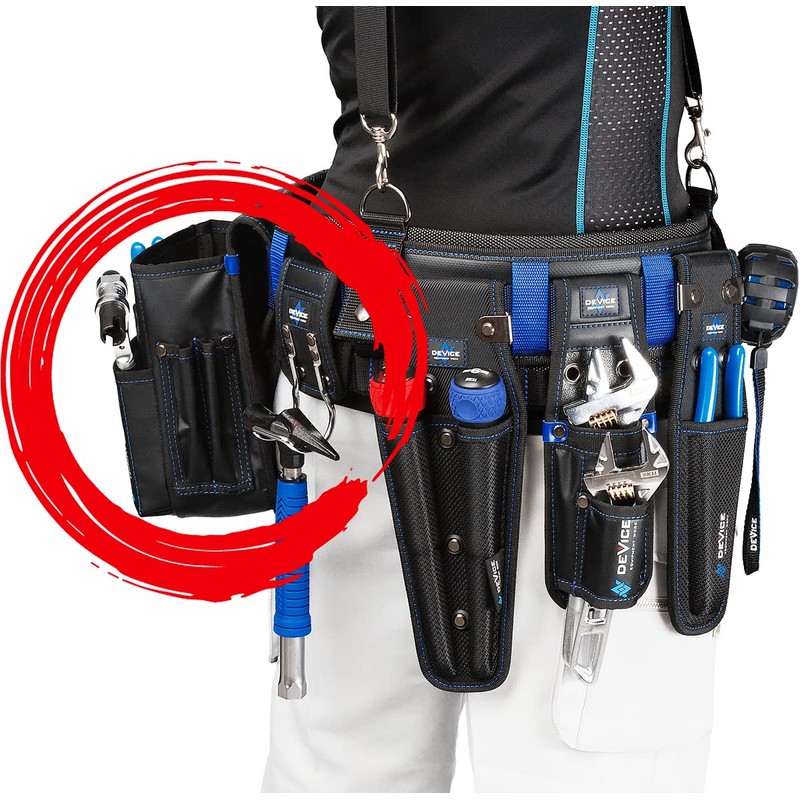SK11 DEVICE DVC-KZ12 Waist Bag, 2 Tiers, Large Capacity Pockets,