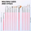 Nail Art Tools, 15 PCS Nail Art Brushes, 5 PCS