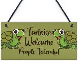 RED OCEAN Funny Tortoise Sign For Home Turtle Sign Pet Gift Hanging Sign For Tank Home Decor