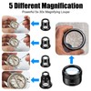 SUNJOYCO Jewelers Loupe, 5PCS Magnifying Glass Eye Loupe, 5X 10X
