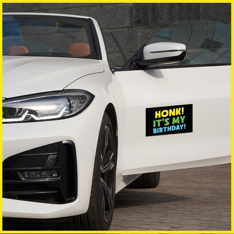 ULTRAVUTT [7.5"x4.5"] Honk Its My Birthday Magnet, Birthday Car Decoration