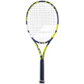 Babolat Boost Aero Yellow Tennis Racquet (4" Grip) Strung with White Syn Gut at Mid-Range Tension
