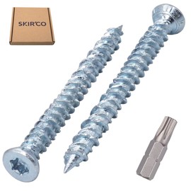 SKIR'CO (Pack of 10) Concrete Screws Zinc Plated 7.5 x 72mm Countersunk Masonry Screws Frame Fixing Screw
