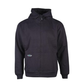 Arborwear Double-Thick Full Zip Hoodies For Men - Heavyweight Cotton Fleece Mens Sweatshirt With Inner and Handwarmer Pockets, Navy - L