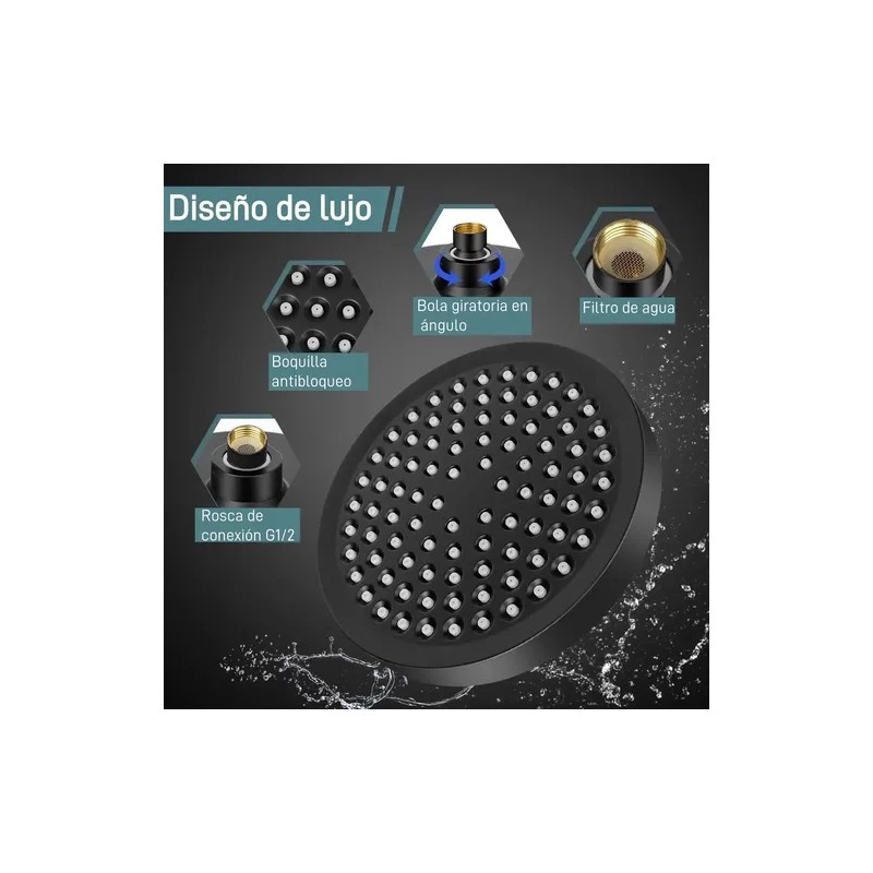 Regadera Telefono Cabezal De Ducha Redonda Baño Kit Con Ducha