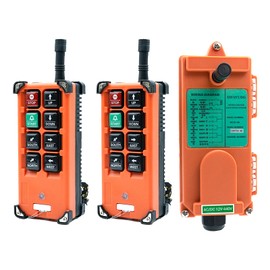 12V-440V Full Voltage Industrial Wireless Crane Remote Control Electric Lift Hoist Overhead Tower Bridge Radio Switch Receiver F21-E1B (2 Transmitter + 1 Receiver Orange)