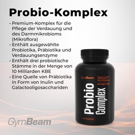 GymBeam GymBeam Probio-Komplex - Premium-Komplex fr Verdauung & Darmmikrobiom Pflege, Probiotika & Pr?biotika mit 10 Mrd KBE, Inulin, Galactooligosaccharide, DigeZyme? Enzymkomplex, 90 kaps