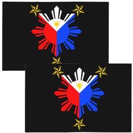 2 Pcs 12x18 Inch Philippines Car Flags Double Sided Printed Window Flags for Automobile Decoration (Flag Only No Flagpole) 1