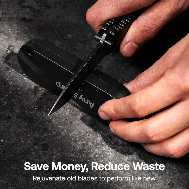 AnySharp Tactical Pocket Knife Sharpener - Easy to Use Sharpening