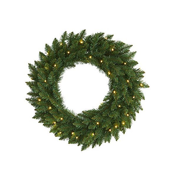 Nearly Natural 24in. Green Pine Artificial Christmas Wreath with 35