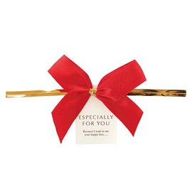 Ribbon with wire tie with Tag, Red (10 Pcs) HMR-1000 yt1 