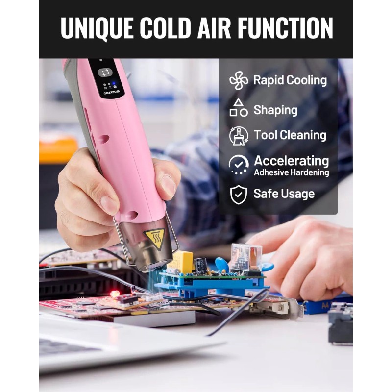 WORKPRO 7.2V Mini Cordless Heat Gun 680℉ Hot Air Gun