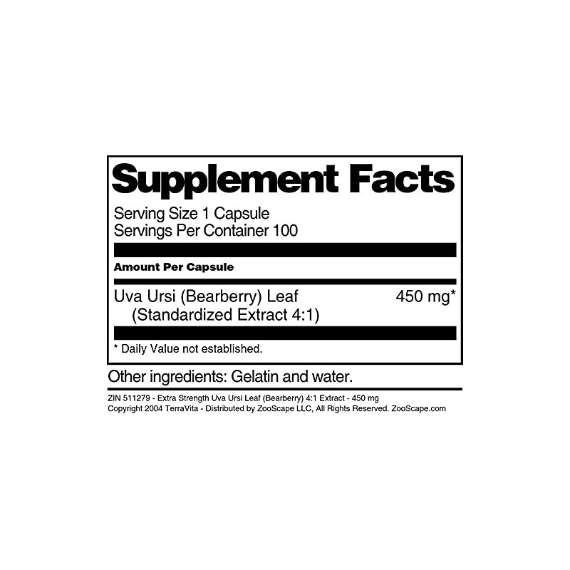 Extra Strength Uva Ursi Leaf (Bearberry) 4:1 Extract - 450