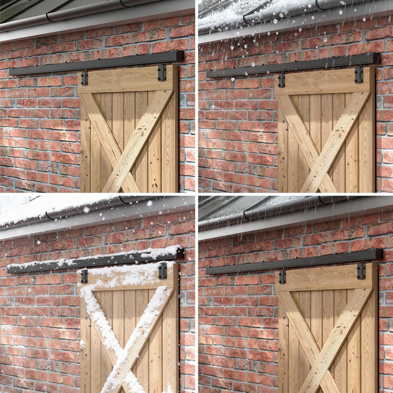 BONIKLUBA 6FT Box Rail Sliding Barn Door Hardware,Wall Mount Track