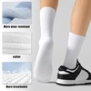 MUQU Mens White Crew Socks - Cushioned Sports Athletic Socks