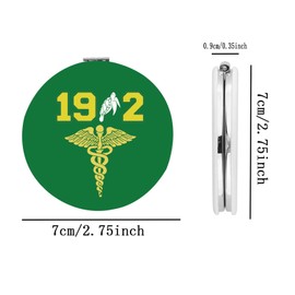 BEKECH Sorority Compact Mirror Green and Yellow Sisterhood Gift Nursing Sorority Makeup Mirror Gift for Nurse Sister (Green)