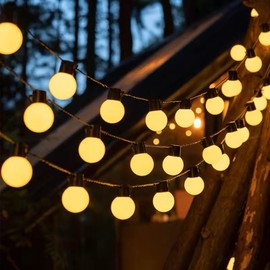 ENLACE Lichterkette Kugeln, 2,5M 10 LED Warmweiß Kugel Lichterkette Batteriebetriebene, Shatterproof LED Birnen Lichterkette für Schlafzimmer Camping Balkon Weihnachten Dekoration