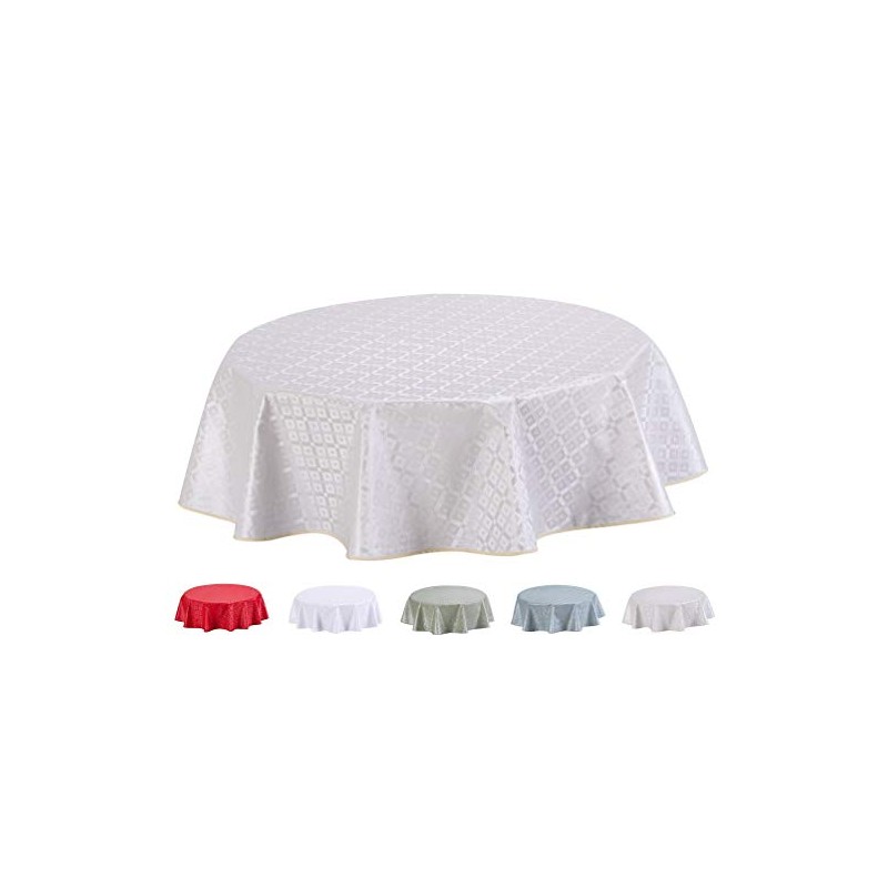 Home Direct Round Embossed Oilcloth PVC Wipe Clean Tablecloth Table