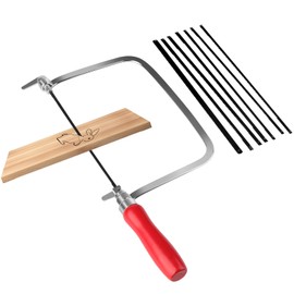 TINGTING Fretsaw Set Including 7 Fretsaw Blades & 1 Wood Saw, 360 Degree Rotation, with Wooden Handle, Precise Cuts for Wood and Metal, Fine Saw for Woodworking, Craft Projects and Model Making