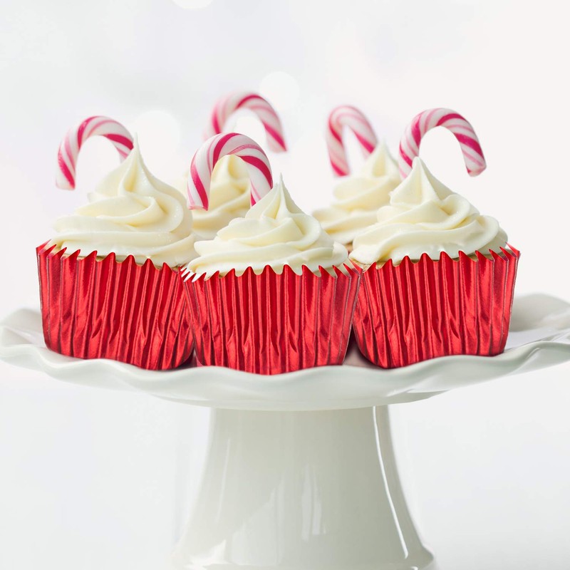 Sumind 400 Pieces Mini Foil Cupcake Liners Baking Cups, Metallic