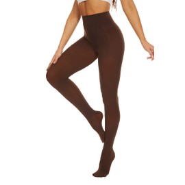 DUCMODA Womens 80 Denier Opaque Tights, Women's Soft Solid Color Footed Pantyhose, High Waist Stocking with 30+ Colors-X-S-Coffee