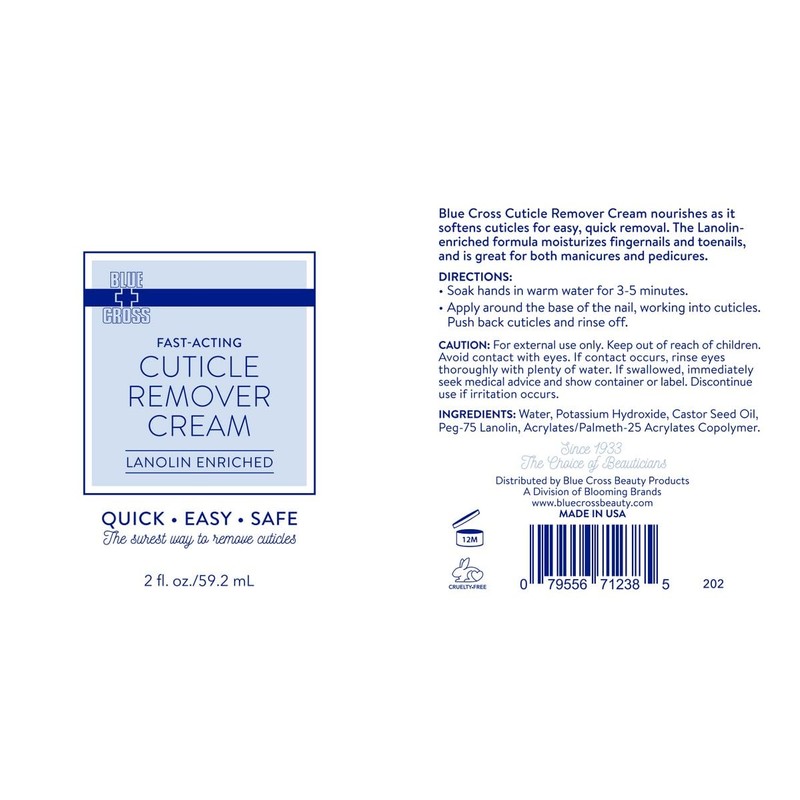 Blue Cross Cuticle Remover Cream for Dry Damaged Cuticles, Moisturizing