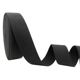 Black Glitter Knit Elastic Band for Sewing 1-1/2 inch 5 Yards Metallic Gold Ribbon Trims Spool Non-Slip Heavy Elastic Stretchy Strap for Pants Waistband-Wigs-Skirts-Craft Projects