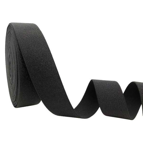 Black Glitter Knit Elastic Band for Sewing 1-1/2 inch 5