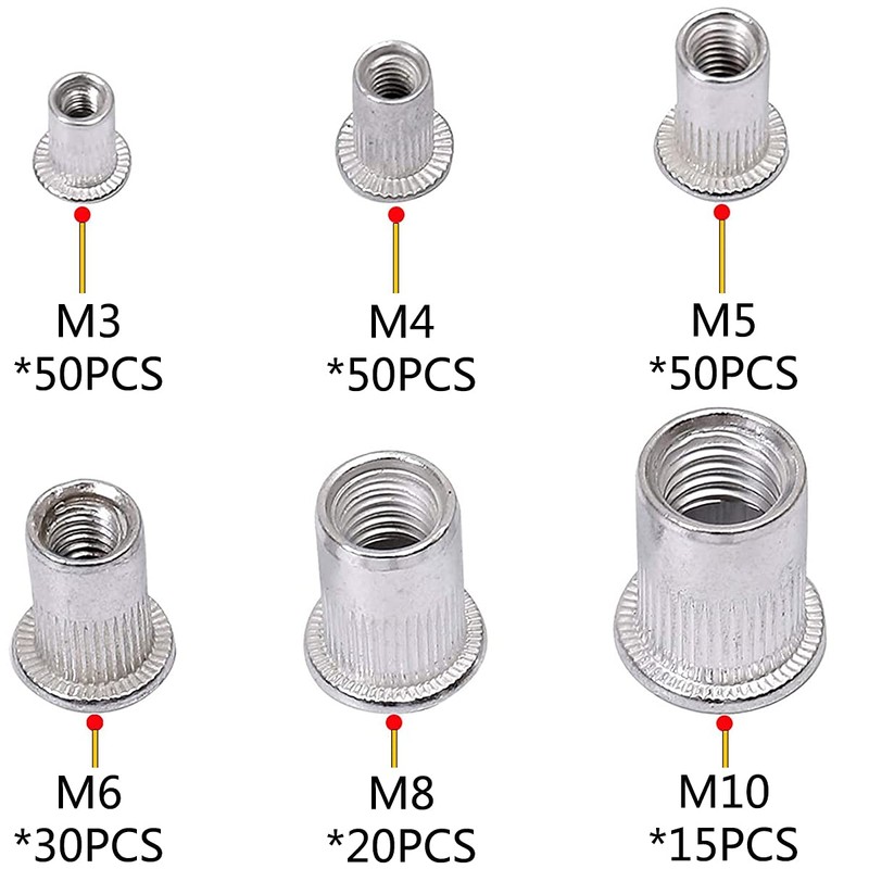 [Set of 140] Embedded Insert Nuts Hex Nuts BESTU Screw-in