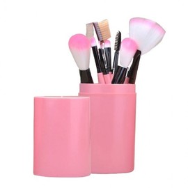 Pink 12 types of makeup brush case