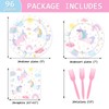 AEMUYA 96-Piece Unicorn Party Supplies Set - Magical Pastel Rainbow