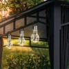 Solarlampe Solarleuchte Gartenlampe Hängelampe Dekoleuchte Terrasse, IP44 Akku, Edelstahl Glas