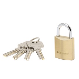 Master Lock 2930EURD Key Padlock with Extra Thick Solid Brass Body, Gold, 5,4 x 3 x 1,4 cm