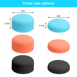 APOMOONS Switch Grip Caps, Switch2 Joystick Caps, Switch 2 Controller Caps, Switch 2 Thumb Caps, Thumb Grip Caps, Suave Y Antideslizante, Azul, Naranja Pack of 6