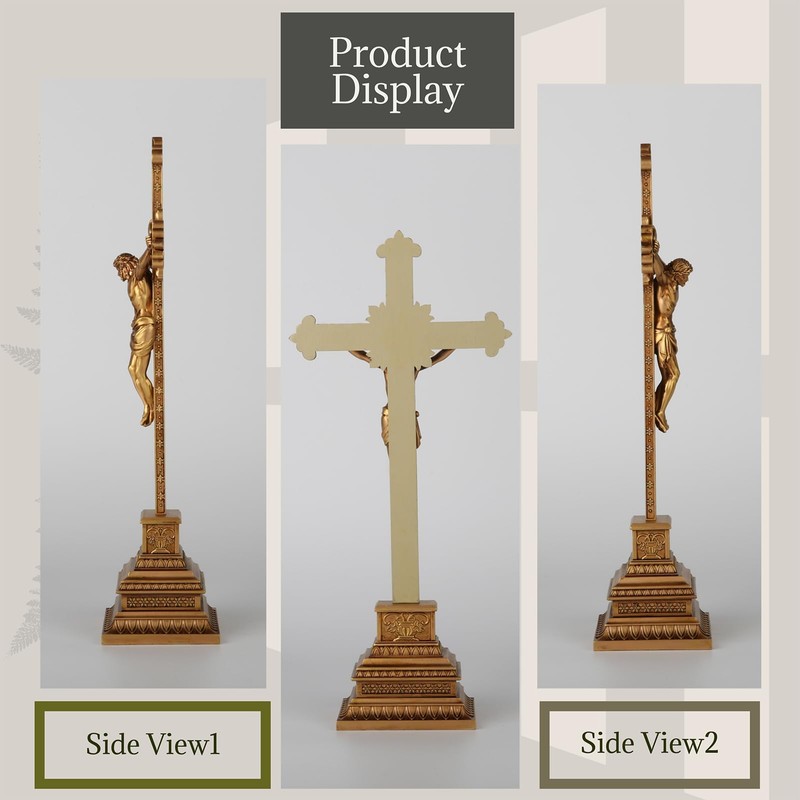 Standing Crucifix - 16 Inch Jesus Cross with Base for