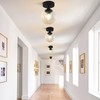 KCO Lighting Black Globe Semi Flush Mount Ceiling Light Modern